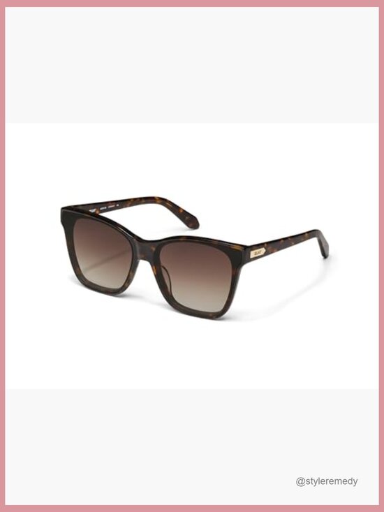 Oversized Square Sunglasses with UV-Protected Lenses and Protective Case